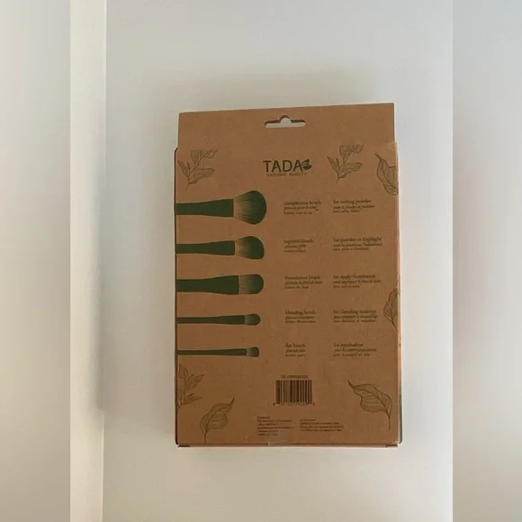 TADA Natural Beauty Makeup Brushes, Natural Wood Makeup Brush Set & Canvas Bag - Picture 2 of 6